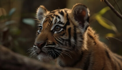 Tiger, mammal, nature, undomesticated cat, feline, animals in the wild generated by AI