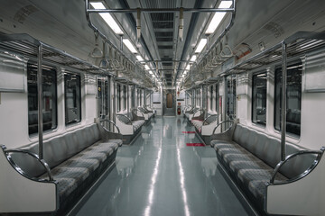 Seoul, South Korea - November 23 2022 "Empty metro in Seoul"