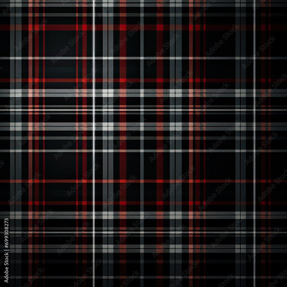 Wall mural classic red black plaid textile pattern tartan cloth crisscrossed lines checkered cozy rustic sett w