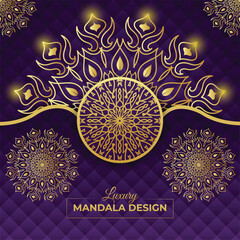 Elegant, decorative, and ethnic style with a golden luxury mandala background