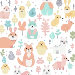 Rolgordijnen Speelgoed seamless pattern with animals