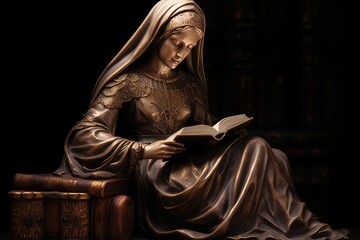 Christine de Pisan monument. - obrazy, fototapety, plakaty