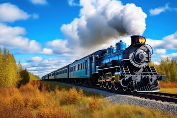 Fototapeta na wymiar An old steam train on a tour.