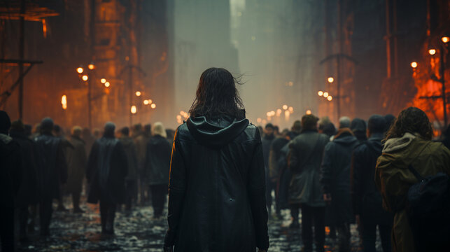 a person felt alone in a crowd of people