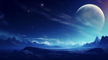 神秘的な宇宙空間と星々