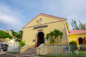 Roman Catholic Church Marigot (French: Eglise Saint-Martin de Tours) in historic downtown Marigot,...