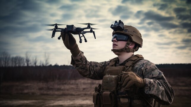 drone operator soldier on a war or counterterroristic operation