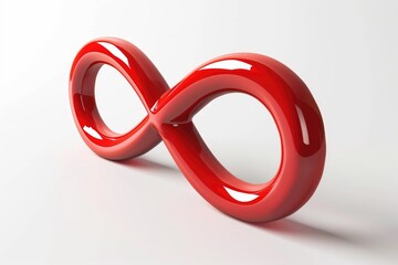 Forever Symbol: 3D Infinity Illustration in Elegant Red with Illusion Effect