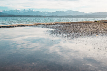 reflet Tannay plage, lac léman