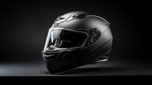 Casco de moto de color negro