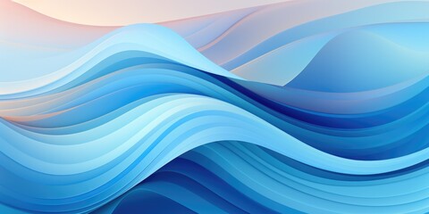 a blue abstract water ripple design with waves, in the style of graphic design poster art, multilayered