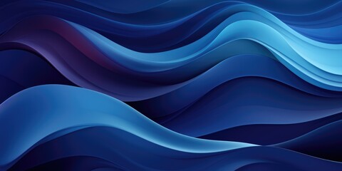 flat backgrounds with blue wavy, in the style of multilayered surfaces, dark blue, graphic design poster art, shaped canvas, multi-layered, rectangular fields, vibrant hues master