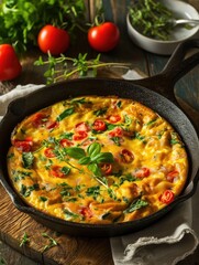Cast Iron Skillet with Egg Frittata for a Wholesome Meal