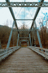 Iron bridge. Walkway.