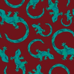 Summer cartoon animals seamless lizard pattern for wrapping paper and fabrics and linens and kids clothes print