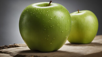 granny smith apples produce shooting with droplets
