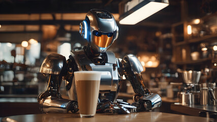 3d render of an barista robot