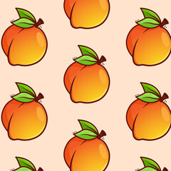 Vector peach or apricot, seamless vector illustration, seamless pattern gift wrapping wallpaper background