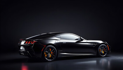 Obraz premium black sports car on elegant dark background. 