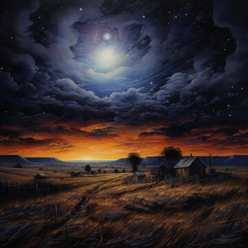 potray dramatic starry skies