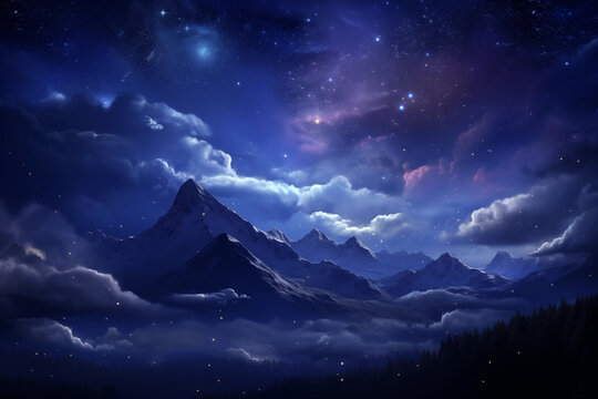 potray dramatic starry skies