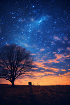 potray dramatic starry skies