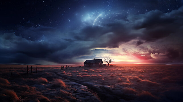 potray dramatic starry skies