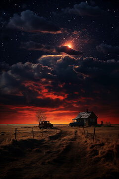 potray dramatic starry skies