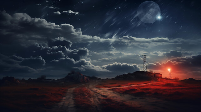 potray dramatic starry skies