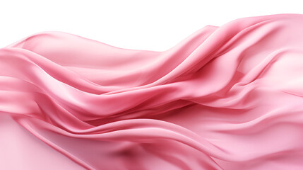 Wavy pink fabric in wind-isolated background