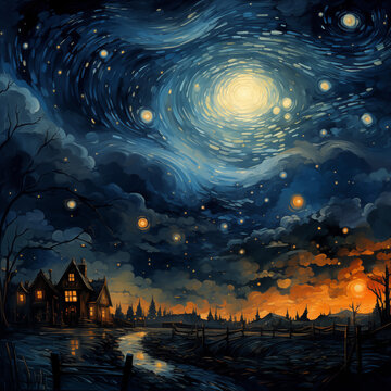 potray dramatic starry skies