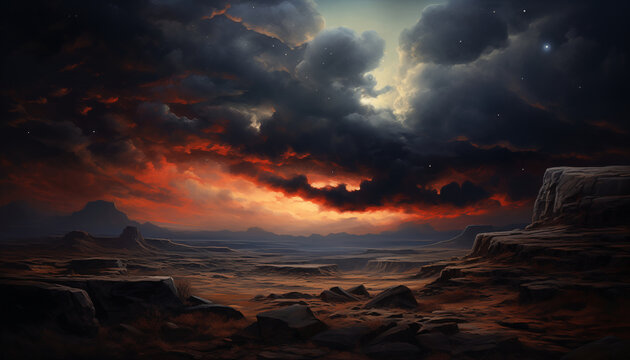 potray dramatic starry skies