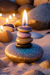 Amazing candlelight on the sea shore