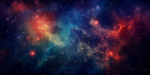 Image of a cosmic landscape, galaxy, bright cluster of stars, cosmic dust - obrazy, fototapety, plakaty