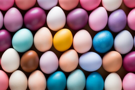 Eggs as the main holiday Easter symbol. Background with selective focus and copy space © top images