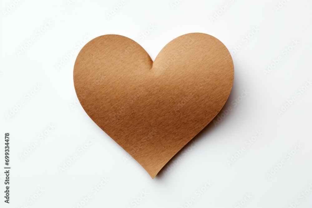 Poster paper heart on a white background. valentine's day concept. backdrop with copy space for an inscript