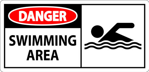 Water Safety Sign Danger - Swimming Area