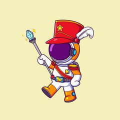Cute Astronaut wearing marching band leader costume