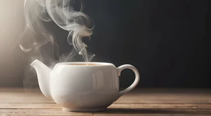 Deurstickers Smokey hot tea © atonp