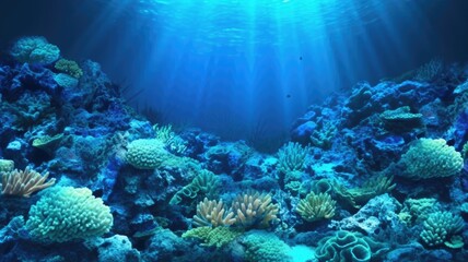 Fototapeta na wymiar A Glimpse of the Glassy Coral Reef Under the Northern Seas
