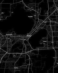 Madison Wisconsin Map, Detailed Dark Map of Madison Wisconsin