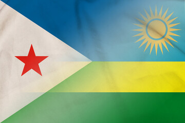 Djibouti and Rwanda political flag transborder relations RWA DJI