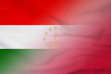 Obraz premium Tajikistan and Myanmar national flag transborder contract MMR TJK