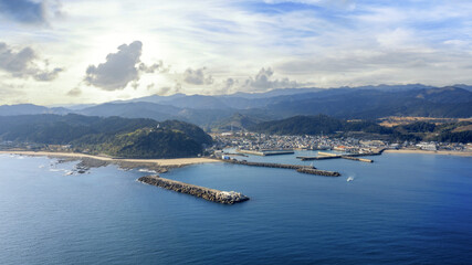 Japanese fishing port town Aoshima Miyazaki