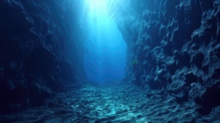 An Abyssal Ocean Trench Unveiled - obrazy, fototapety, plakaty