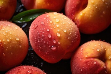 Naklejka na ściany i meble A close-up background of peaches. fruit.