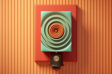 3D illustration of a vintage on-air signal on a soundproof foam wall. Generative AI