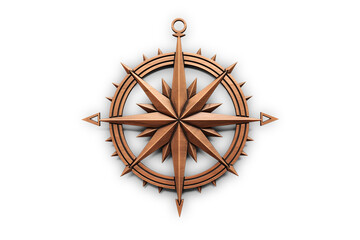 Vintage Wooden Compass Rose | Isolated on Transparent & White Background | PNG File with...