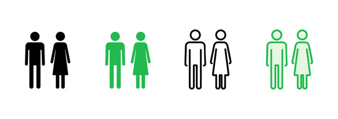 Man and woman icon set. male and female symbol