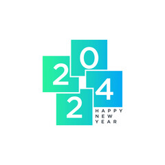 logo design happy new year 2024 colorful
